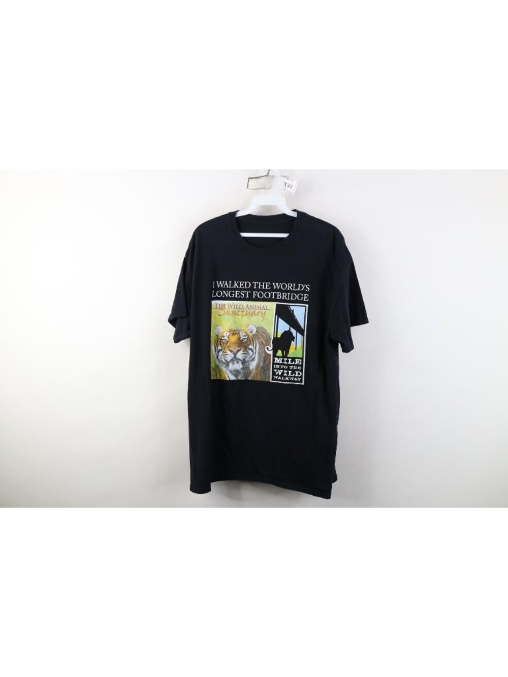 Vtg Mens Medium Faded Worlds Longest Footbridge Wild Animal Sanctuary T-Shirt